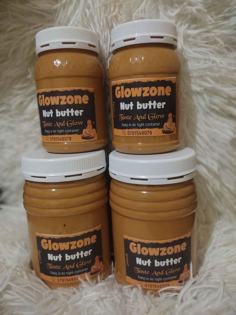Jars of Glowzone nut butter